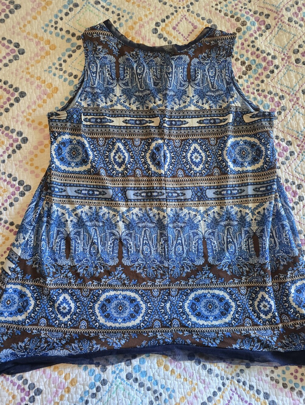 Cha Cha Vente blue and brown bohemian mandala pattern - Picture 6 of 6
